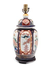 An Imari Palette Porcelain Jar Mounted as a Lamp