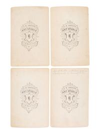 CHOATE, John N. (1848-1902), photographer. Four cabinet cards of identified Native American chiefs, incl. Ouray and American Horse. Ca 1879-1880.
