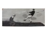 Two works: Men Playing Horseshoes and Men Playing Golf