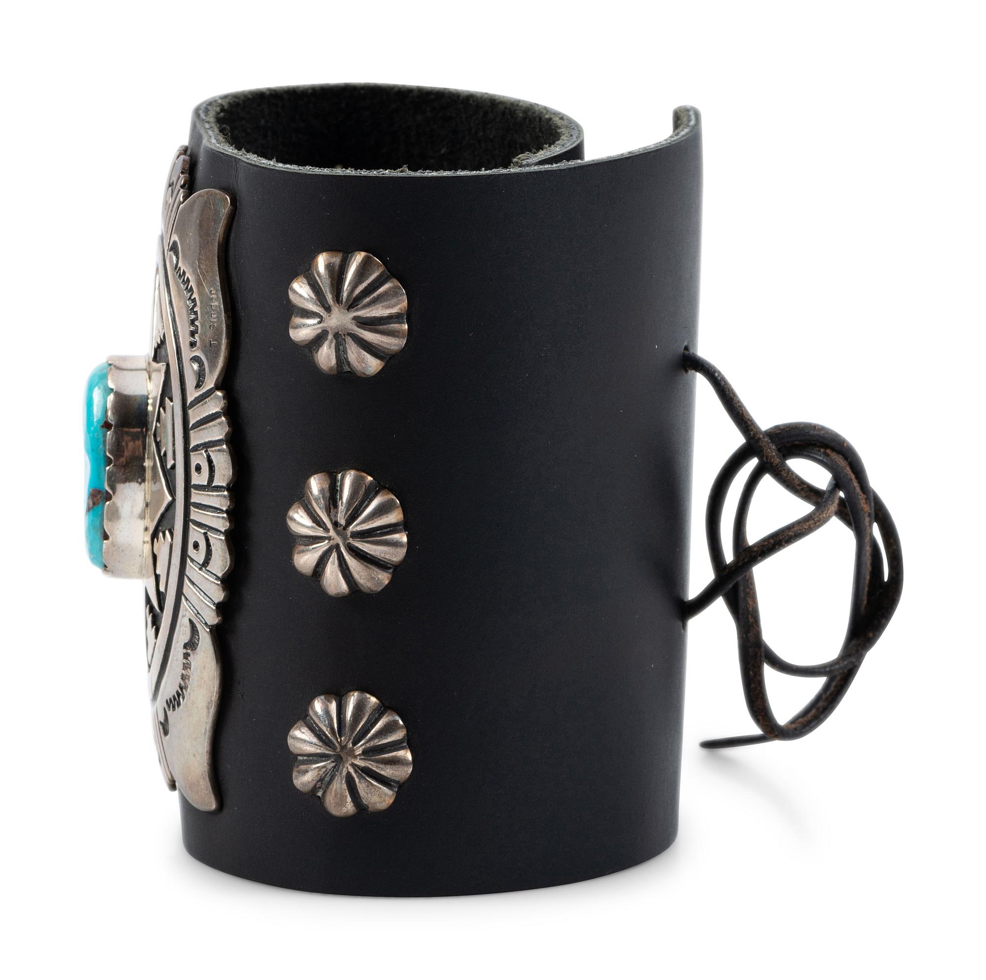 Stamped Silver and Turquoise Ketoh