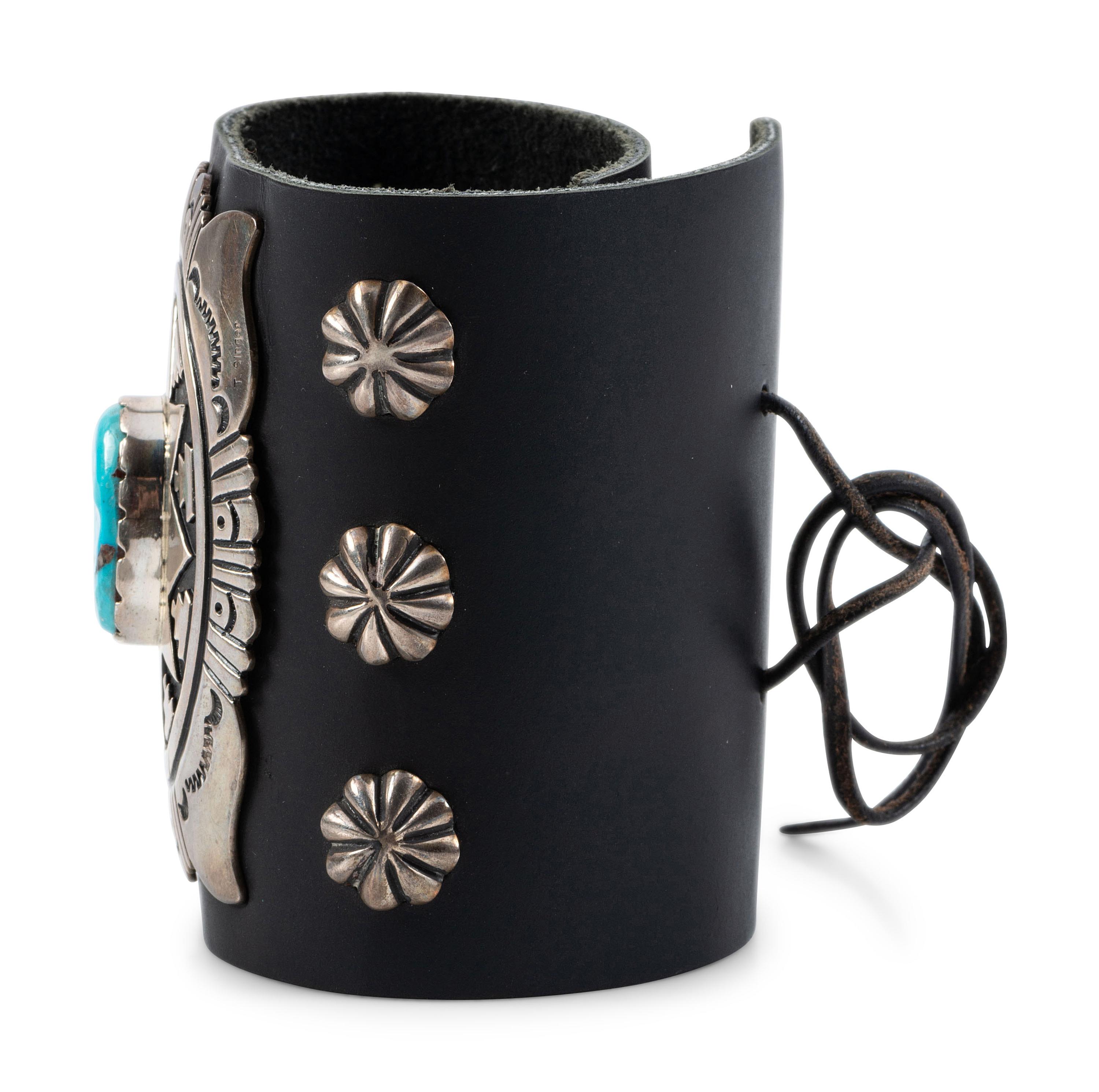Stamped Silver and Turquoise Ketoh