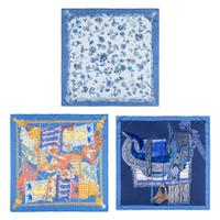 Hermès, Three Silk Scarves 90