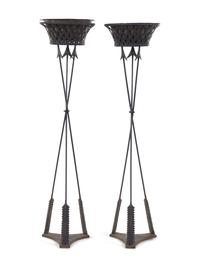 A Pair Empire Style Cast Metal Jardinière Stands