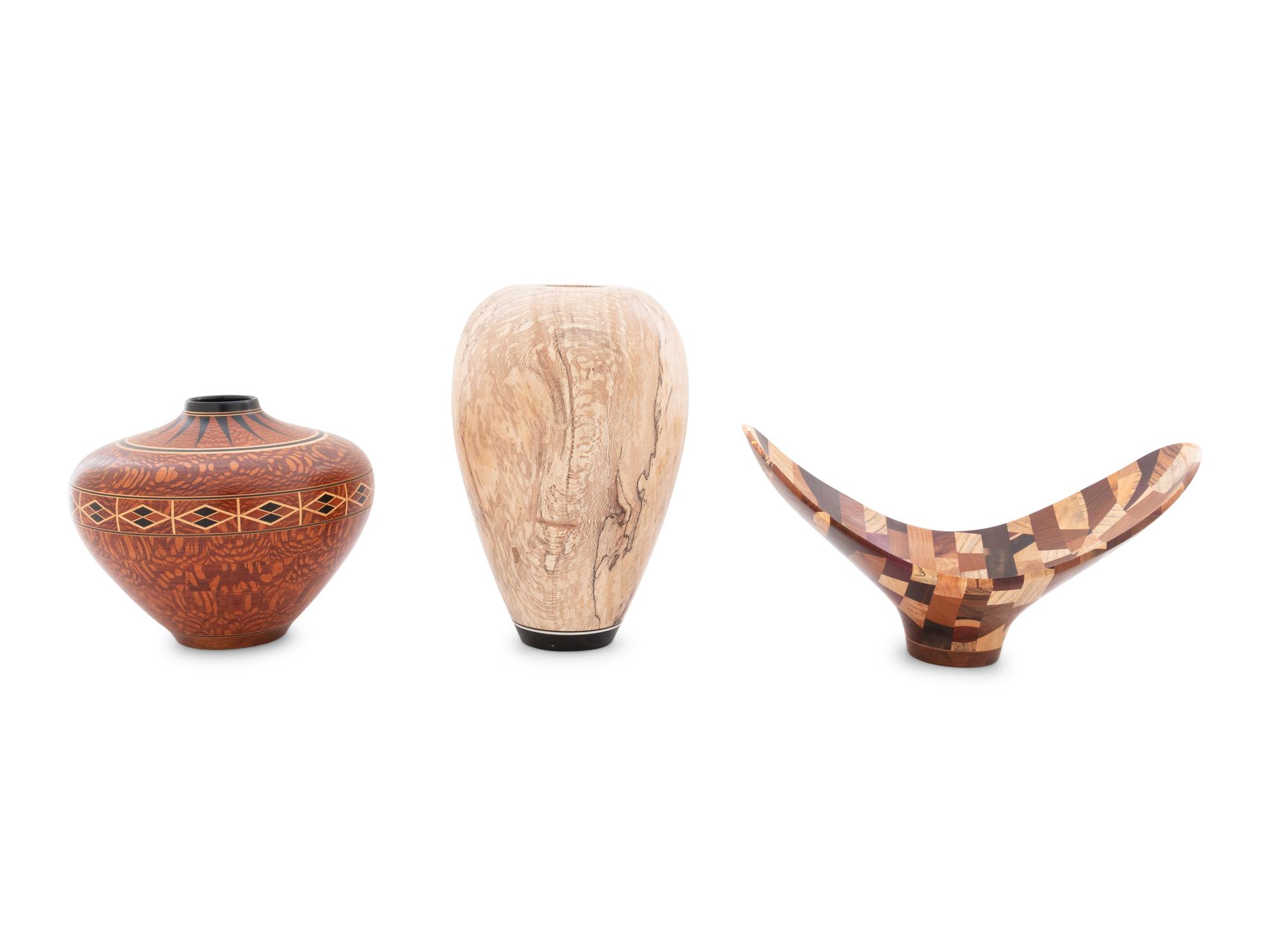 Three Turned Wood Objects by Ray Allen