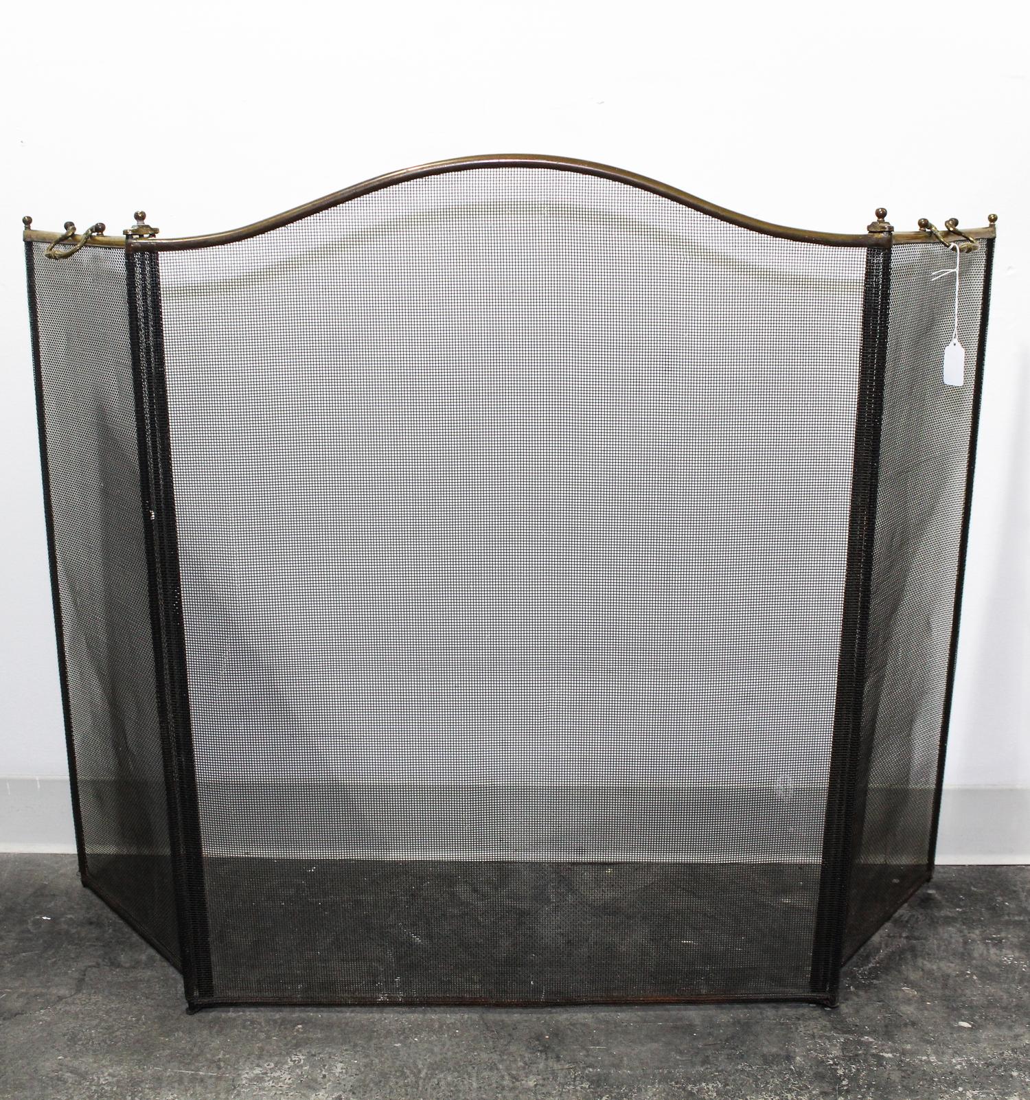 A Brass Fire Screen Height 33 inches. — 20TH CENTURY
