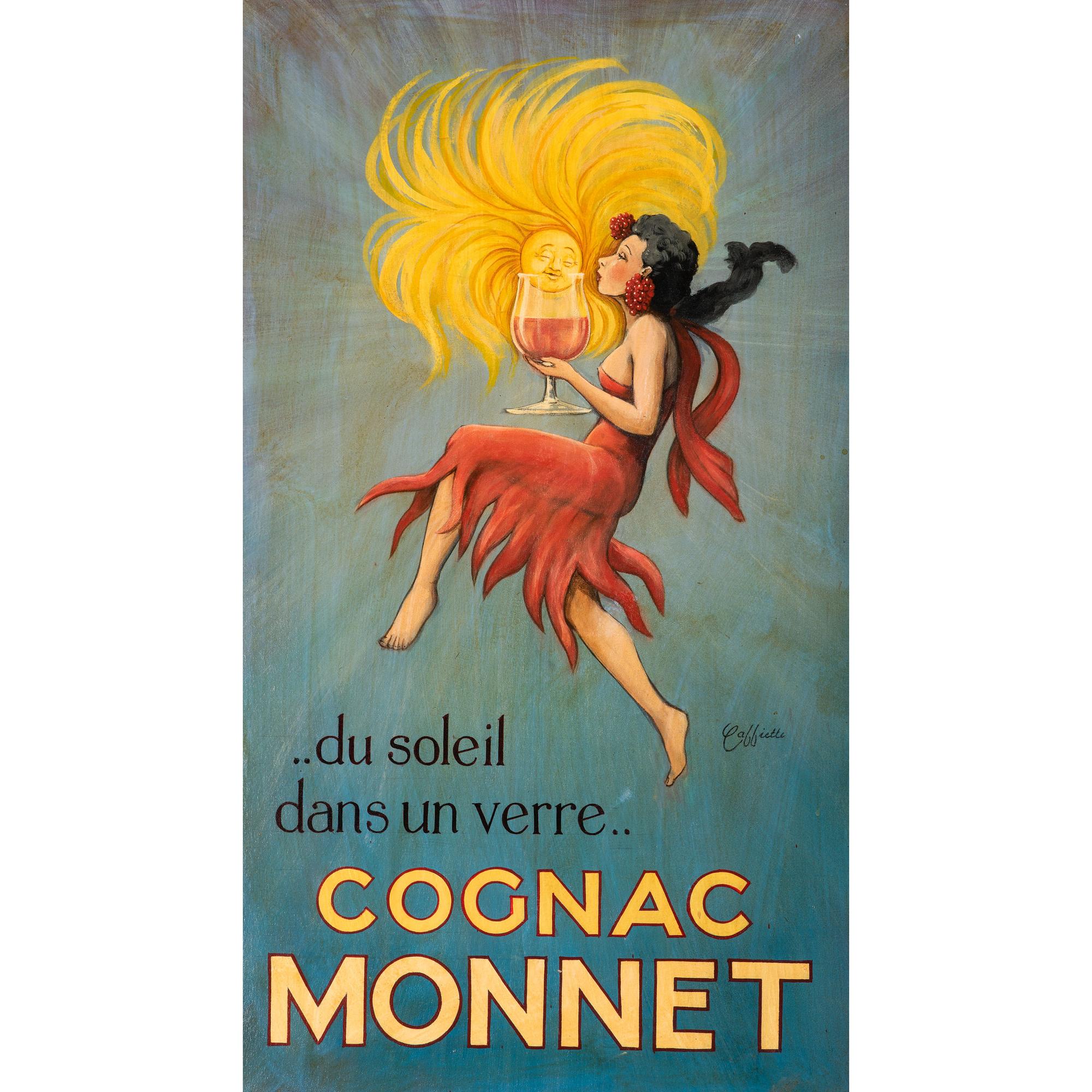 A Cognac Monnet Painted Advertising Sign