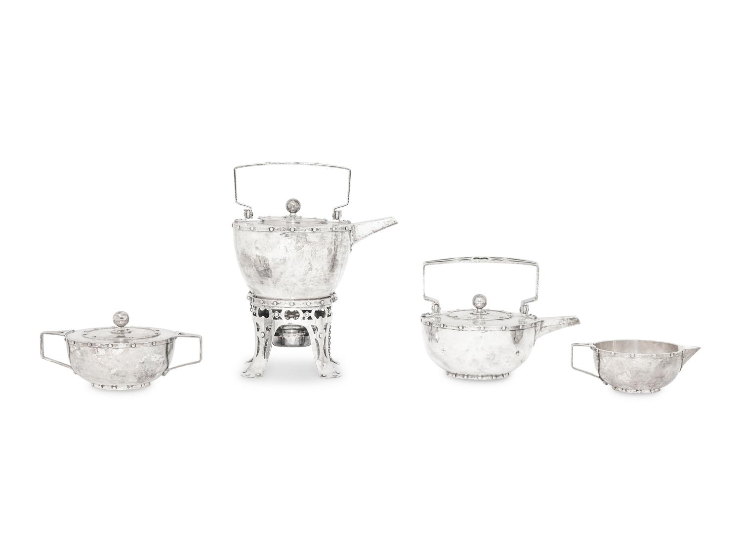Arts and Crafts Silver Four-Piece Tea and Coffee Service