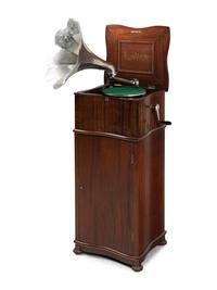 A Reginaphone Combination 12 Inch Disc Music Box and Phonograph