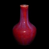A Chinese Flambé Glazed Porcelain Bottle Vase 窯變釉賞瓶