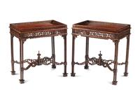 A Pair of George III Style Mahogany Tea Tables