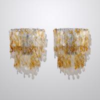 Pair of large glass 'Torciglioni' sconces by AV Mazzega