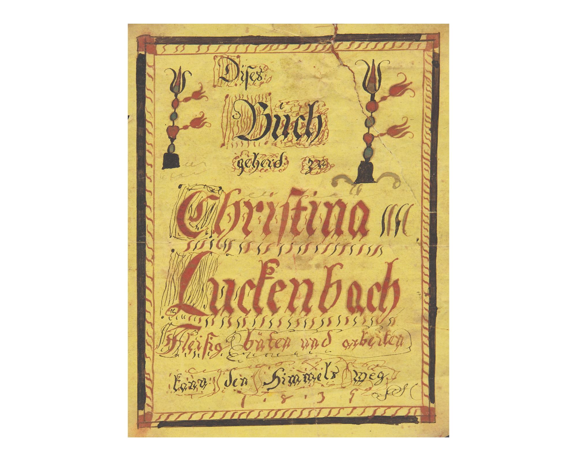 A Group of Four Fraktur Drawings, Bookplates, or Awards of Merit, Pennsylvania, 19th Century