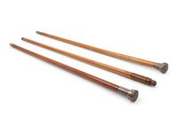 Three English Metal-Mounted Doctor's System Walking Sticks