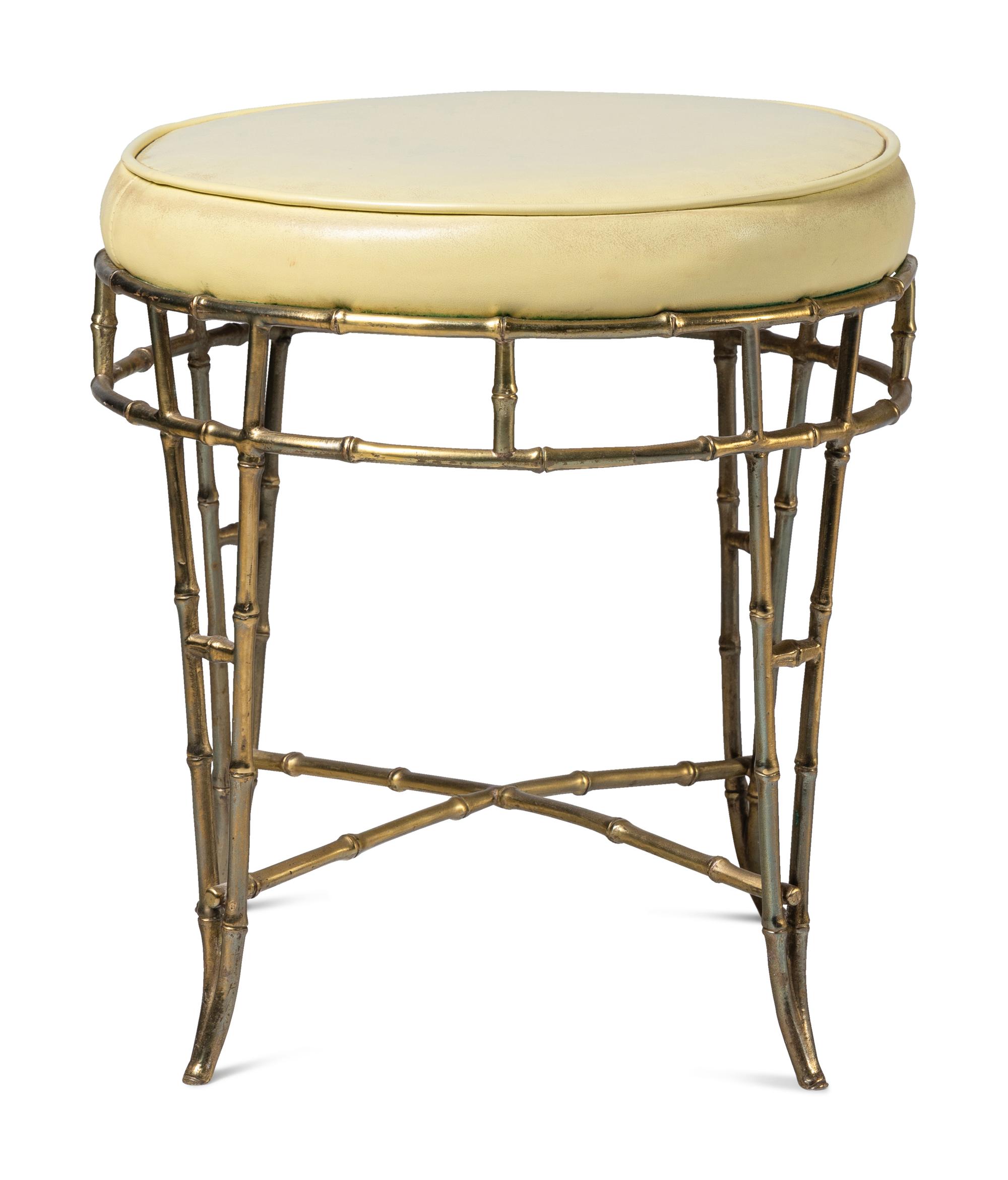 A Gilt Metal Faux Bamboo Stool