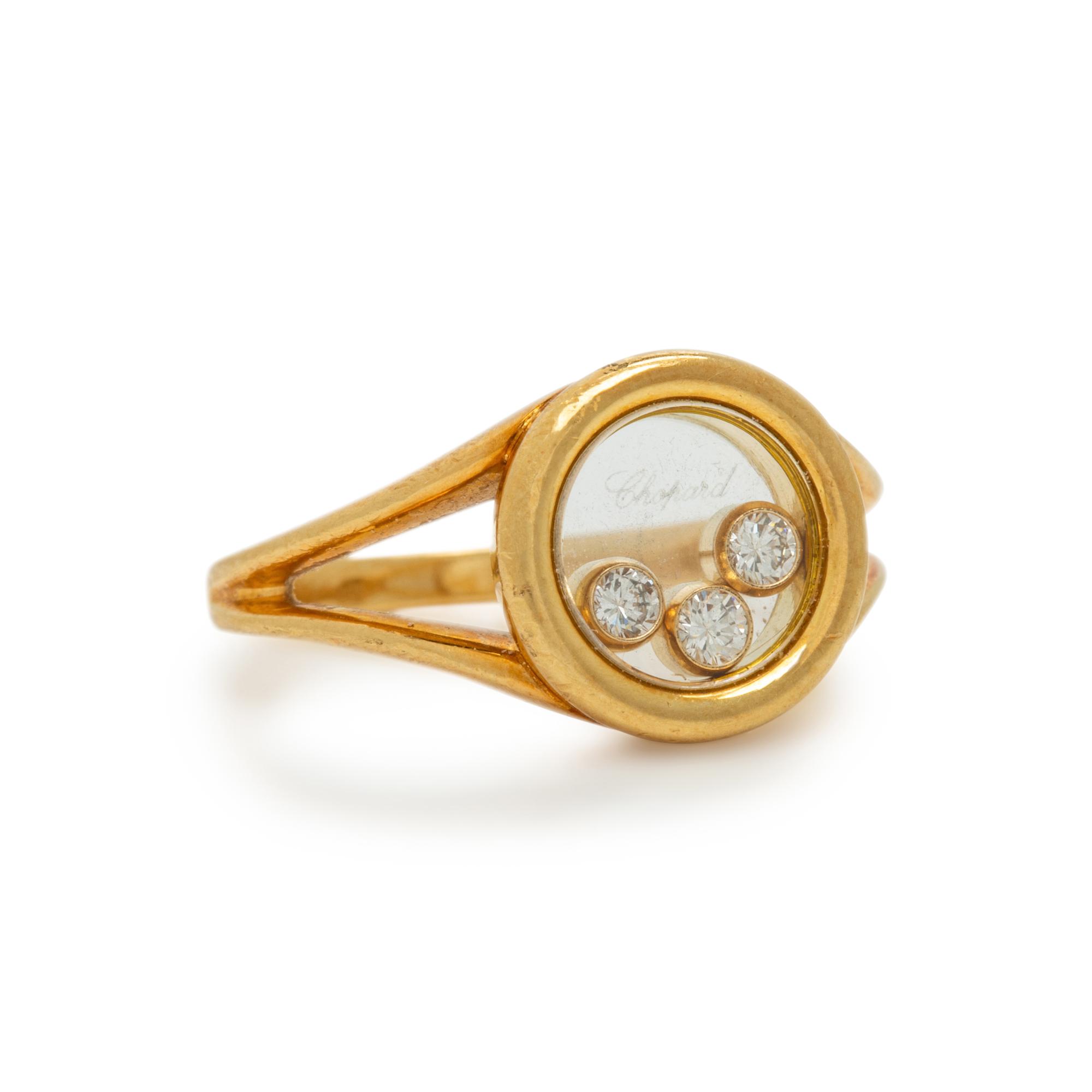 Chopard, Yellow Gold and Diamond 'Happy Diamonds Icons' Ring