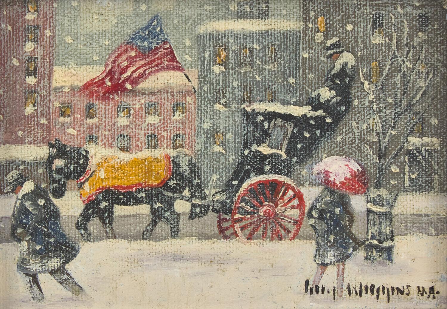Snow Storm at the Plaza, New York