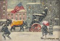 Snow Storm at the Plaza, New York