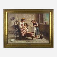 Eugenio Zampighi (Italian, 1859-1944) Baby's Bath