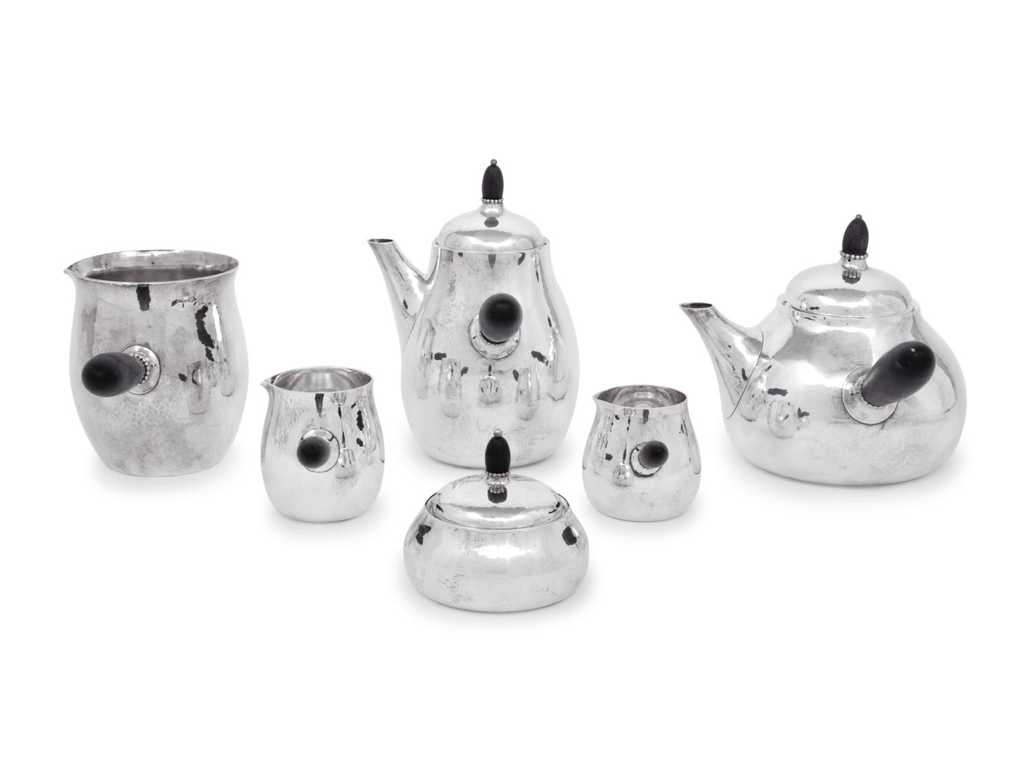 A Georg Jensen Silver Six Piece Tea and Coffee Service