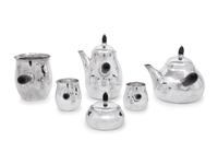 A Georg Jensen Silver Six Piece Tea and Coffee Service