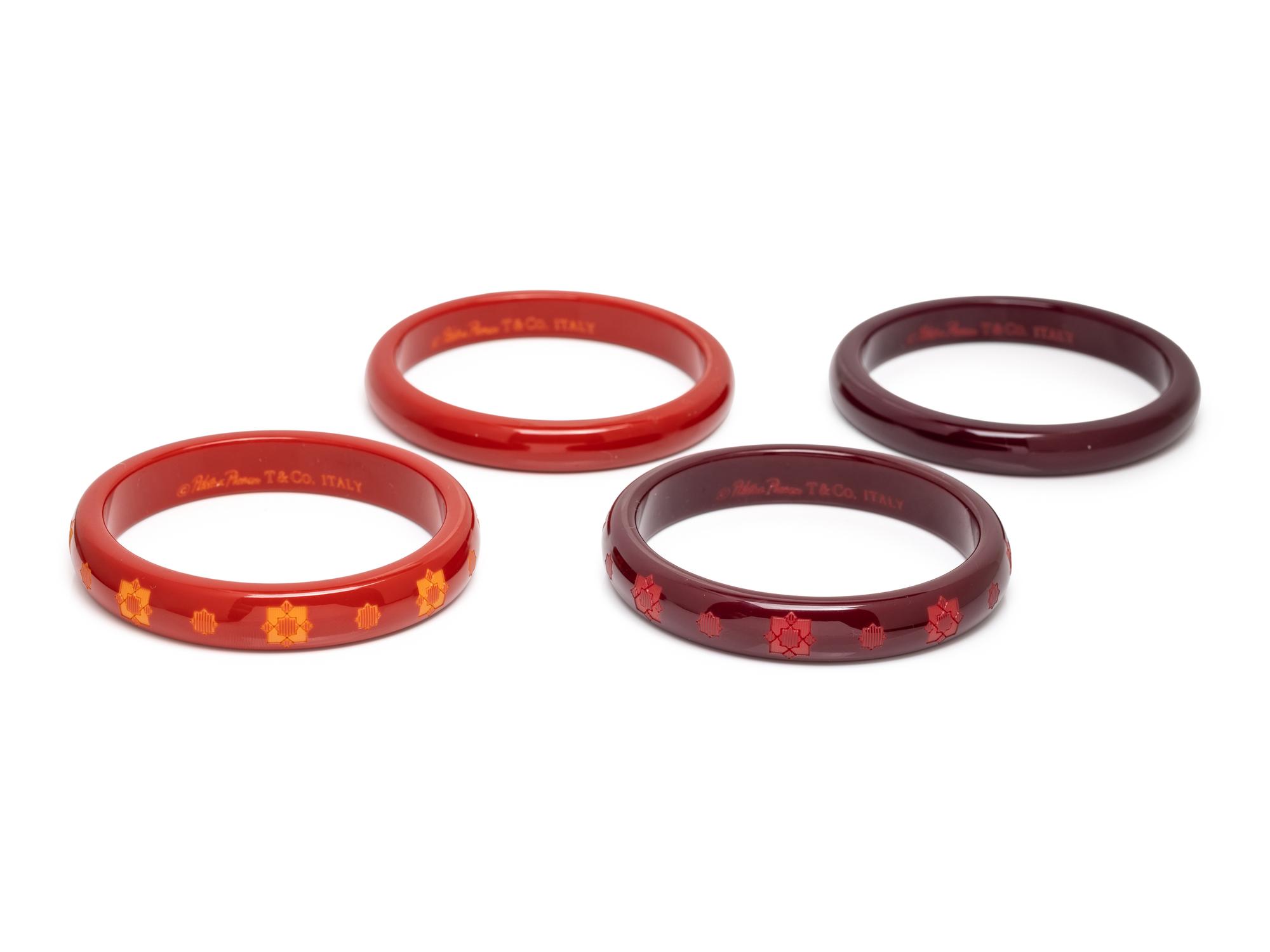 TIFFANY & CO., PALOMA PICASSO, COLLECTION OF RESIN 'ZELLIGE' BANGLE BRACELETS