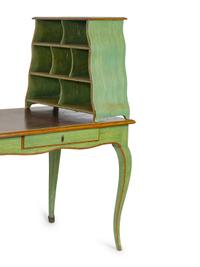 A Louis XV Style Painted Cartonnier Desk