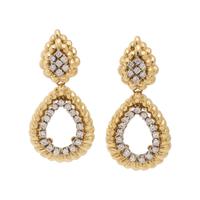 YELLOW GOLD AND DIAMOND EARCLIPS