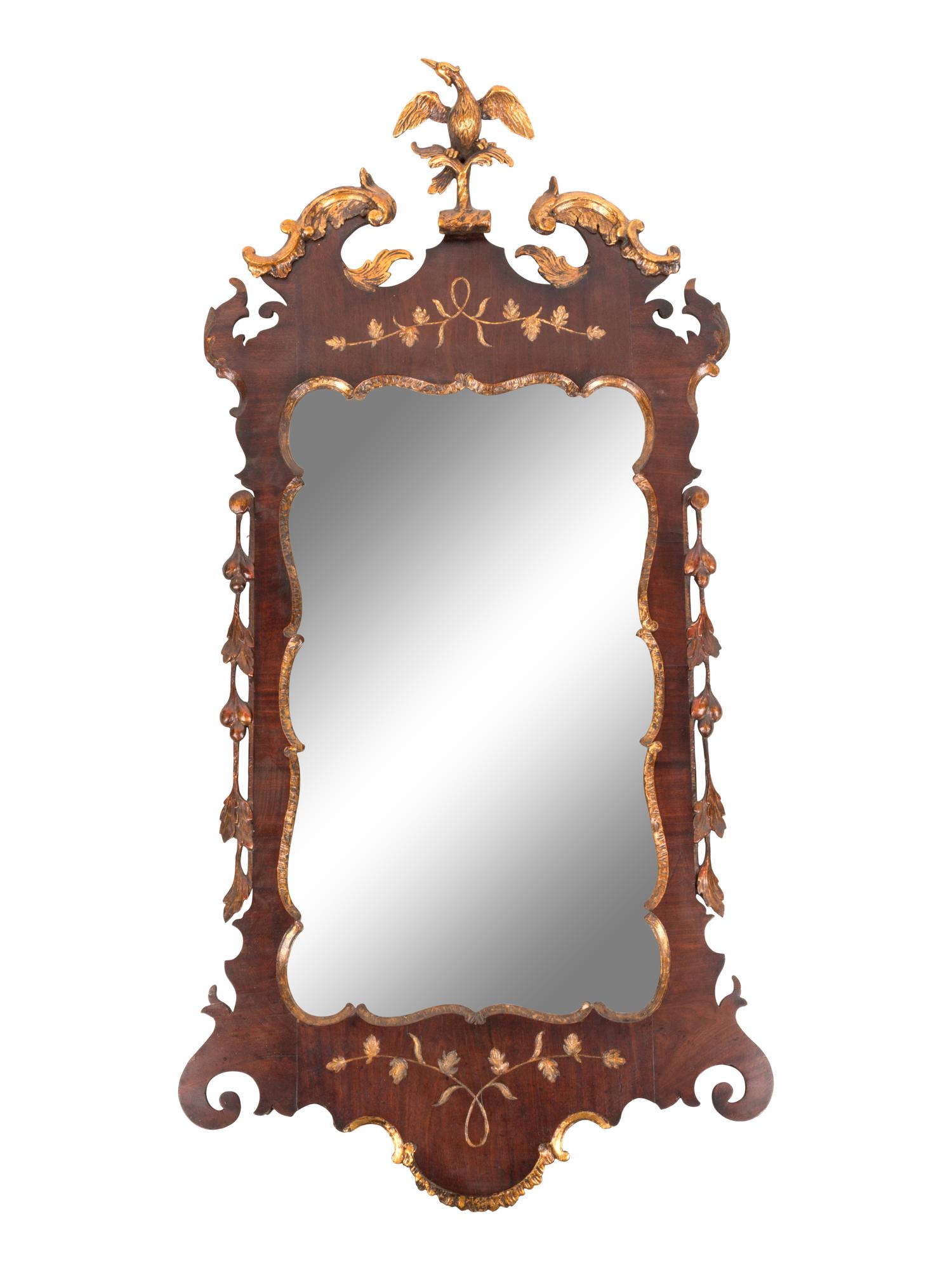 A George III Parcel Gilt Mahogany Mirror