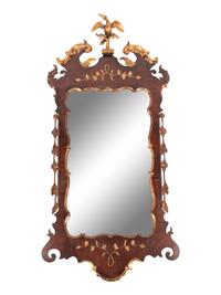 A George III Parcel Gilt Mahogany Mirror