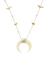 JACQUIE AICHE, BONE, TURQUOISE, AND DIAMOND CRESCENT NECKLACE
