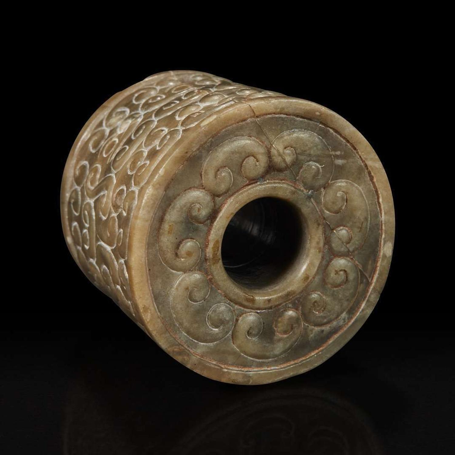 A Chinese Warring States style jade bead 战国风格玉勒