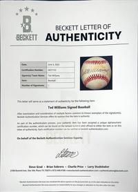 A Ted Williams, Mickey Mantle and Joe DiMaggio Single Signed Autograph Baseball Display (Beckett Authentcation Services)