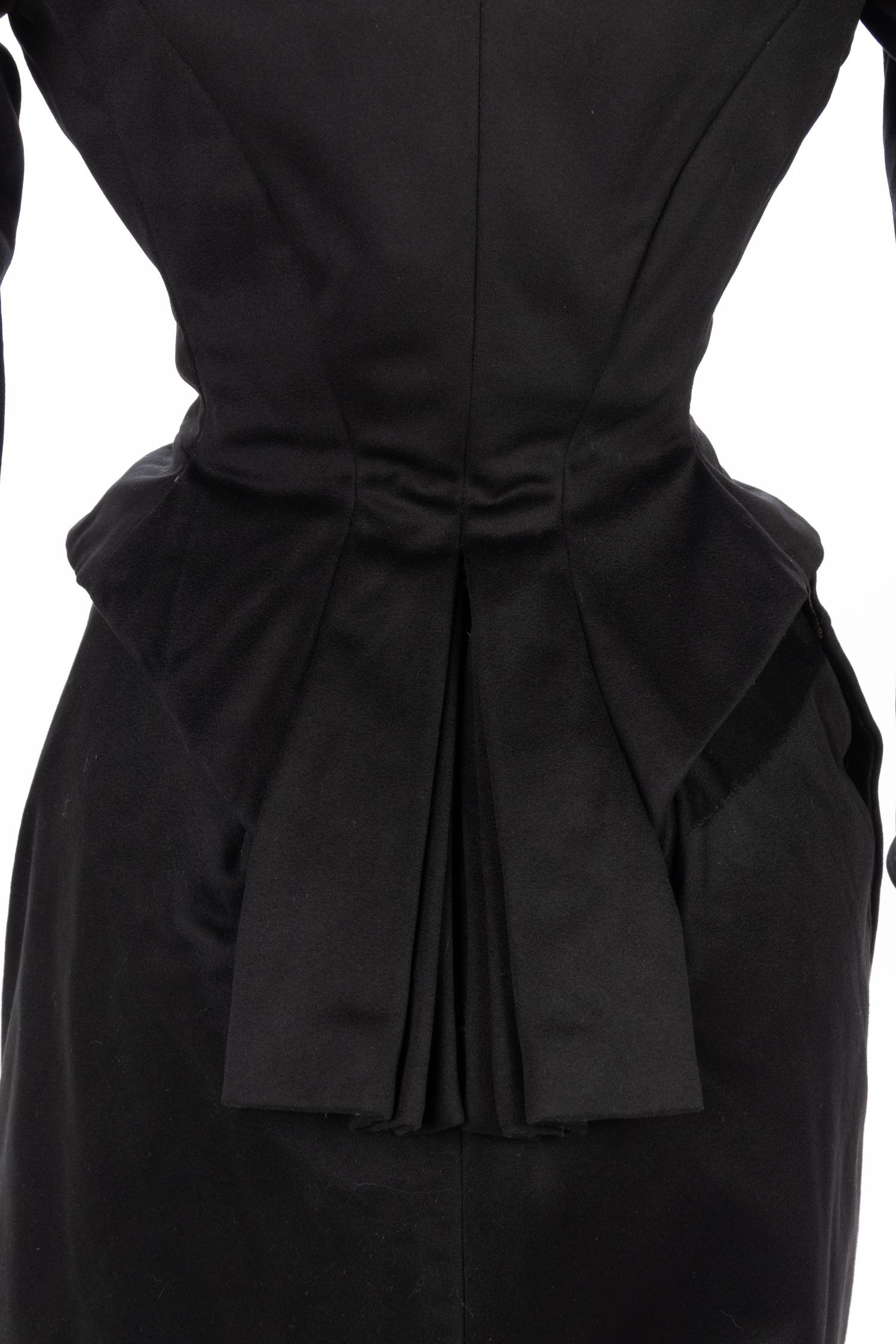 Collection of Four 19th Century Black Wool Riding Clothes, 1880-1890