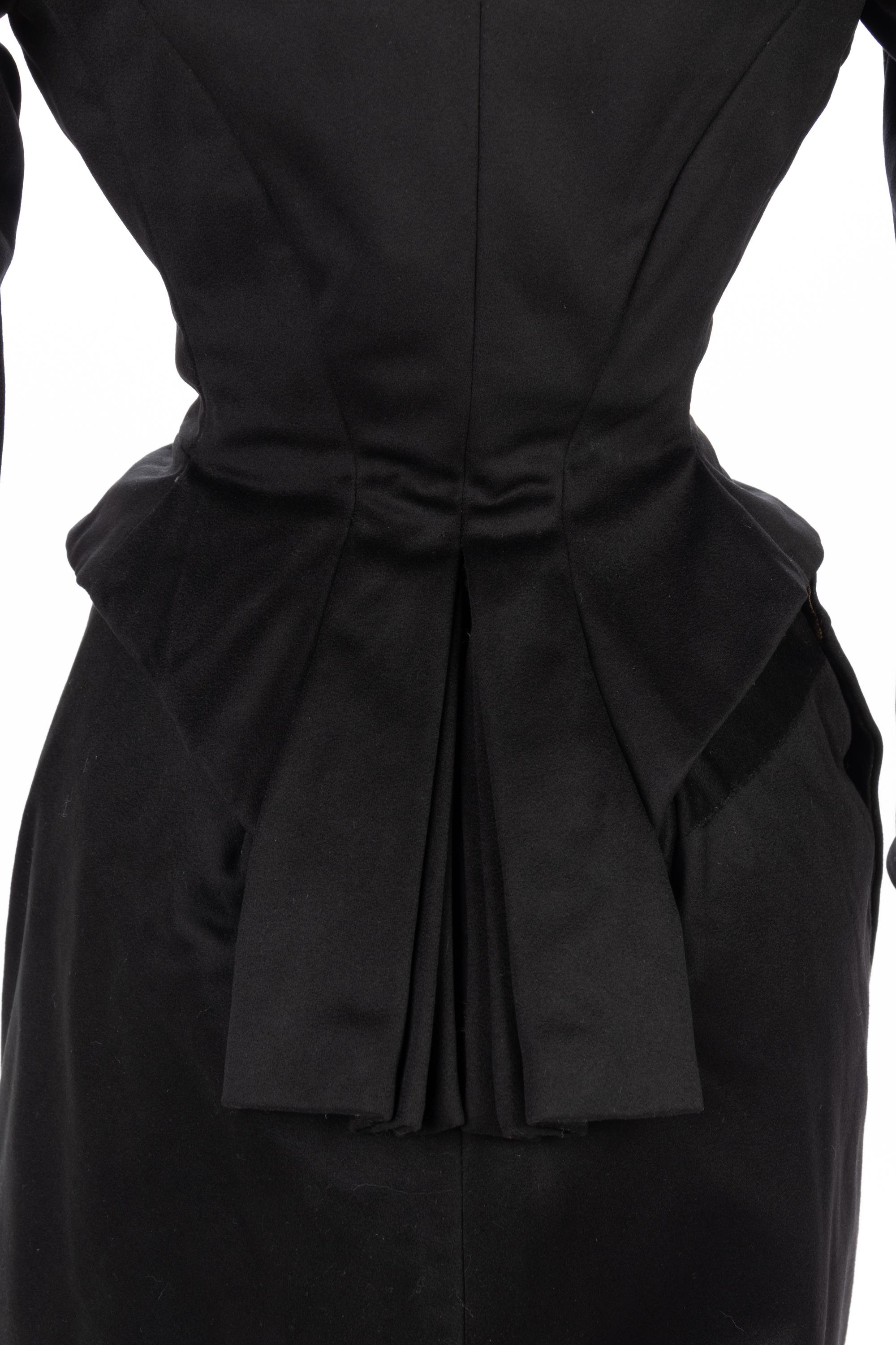 Collection of Four 19th Century Black Wool Riding Clothes, 1880-1890