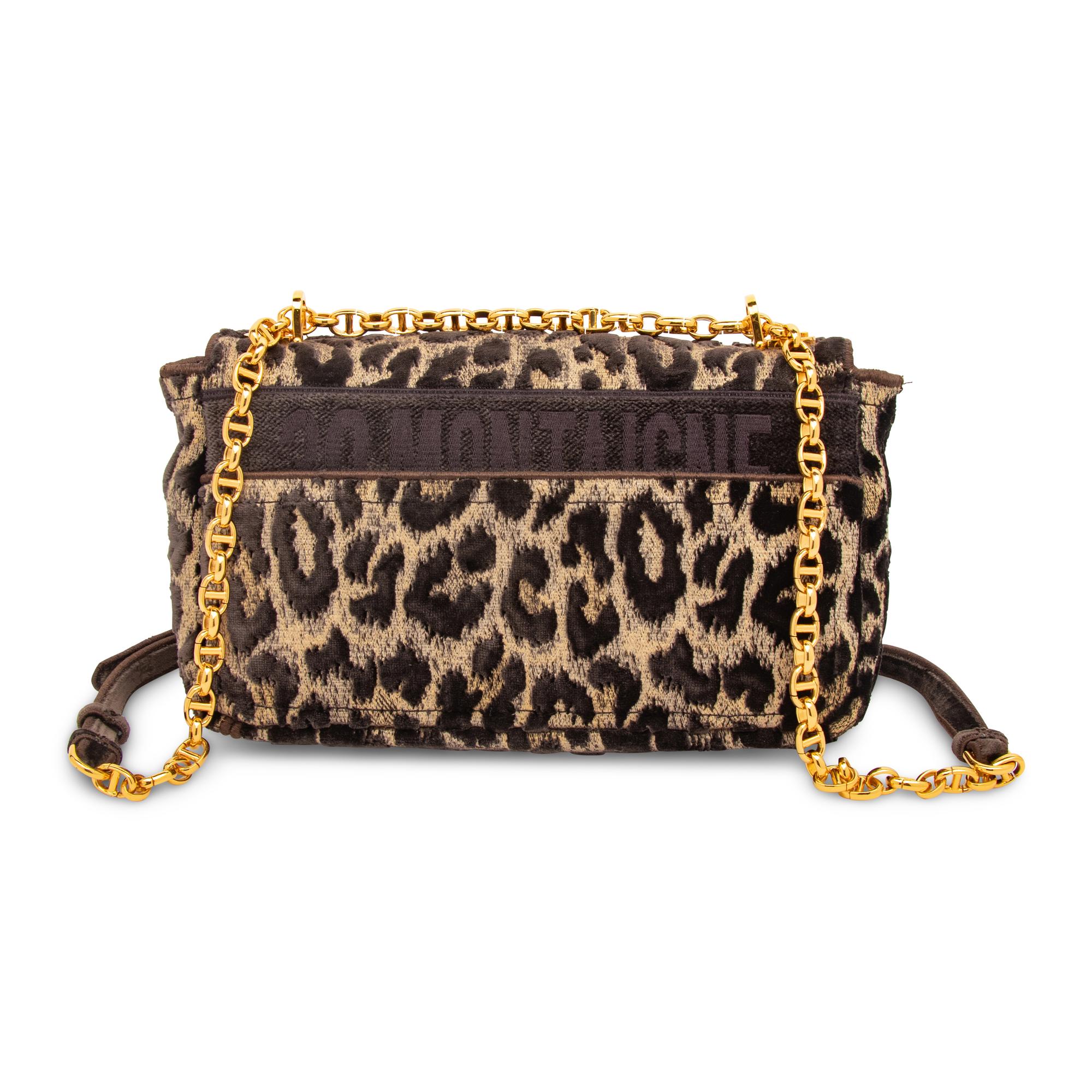 CHRISTIAN DIOR, CARO BAG IN VELVET LEOPARD JACQUARD