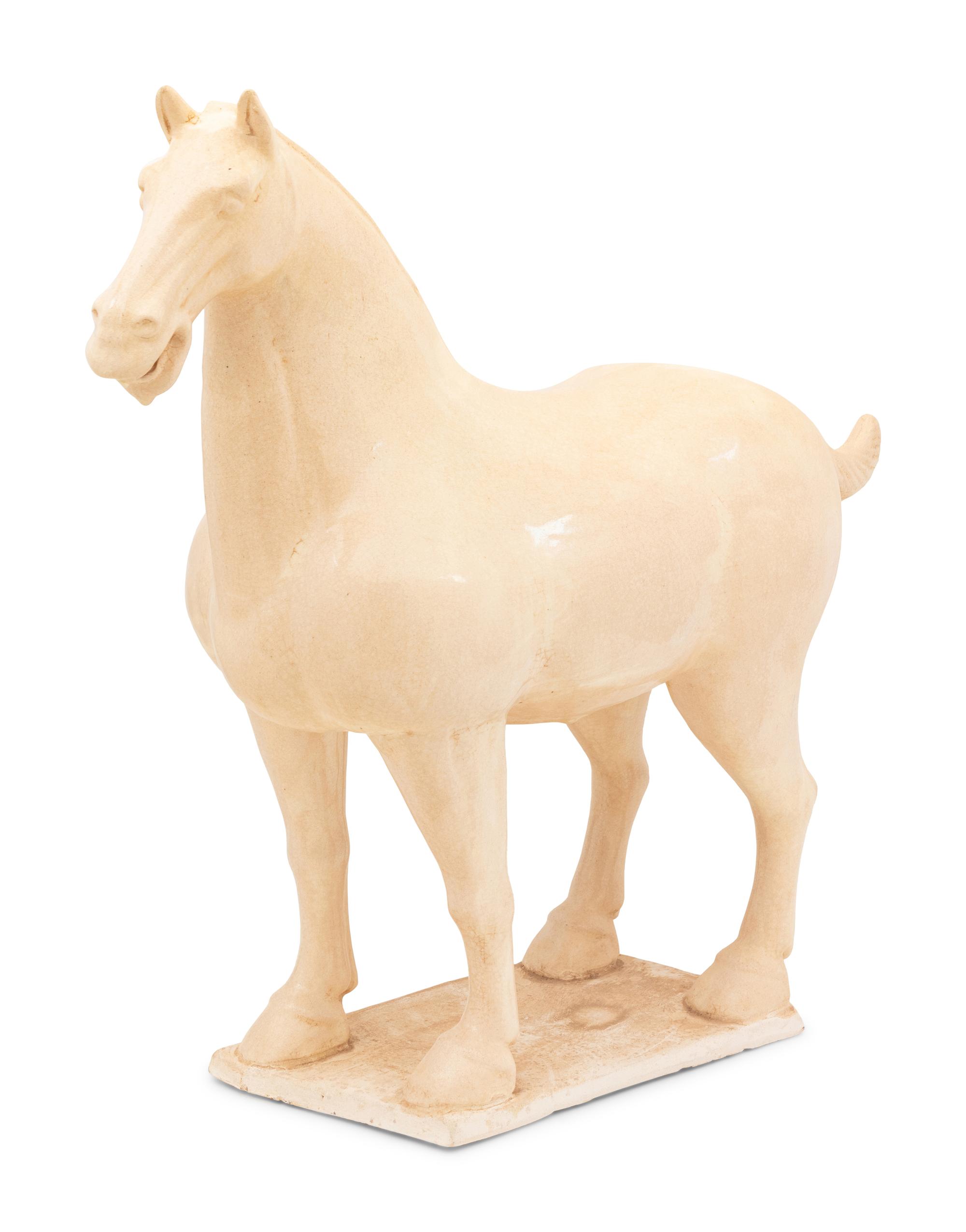 A Contemporary Glazed Pottery Model of a Horse