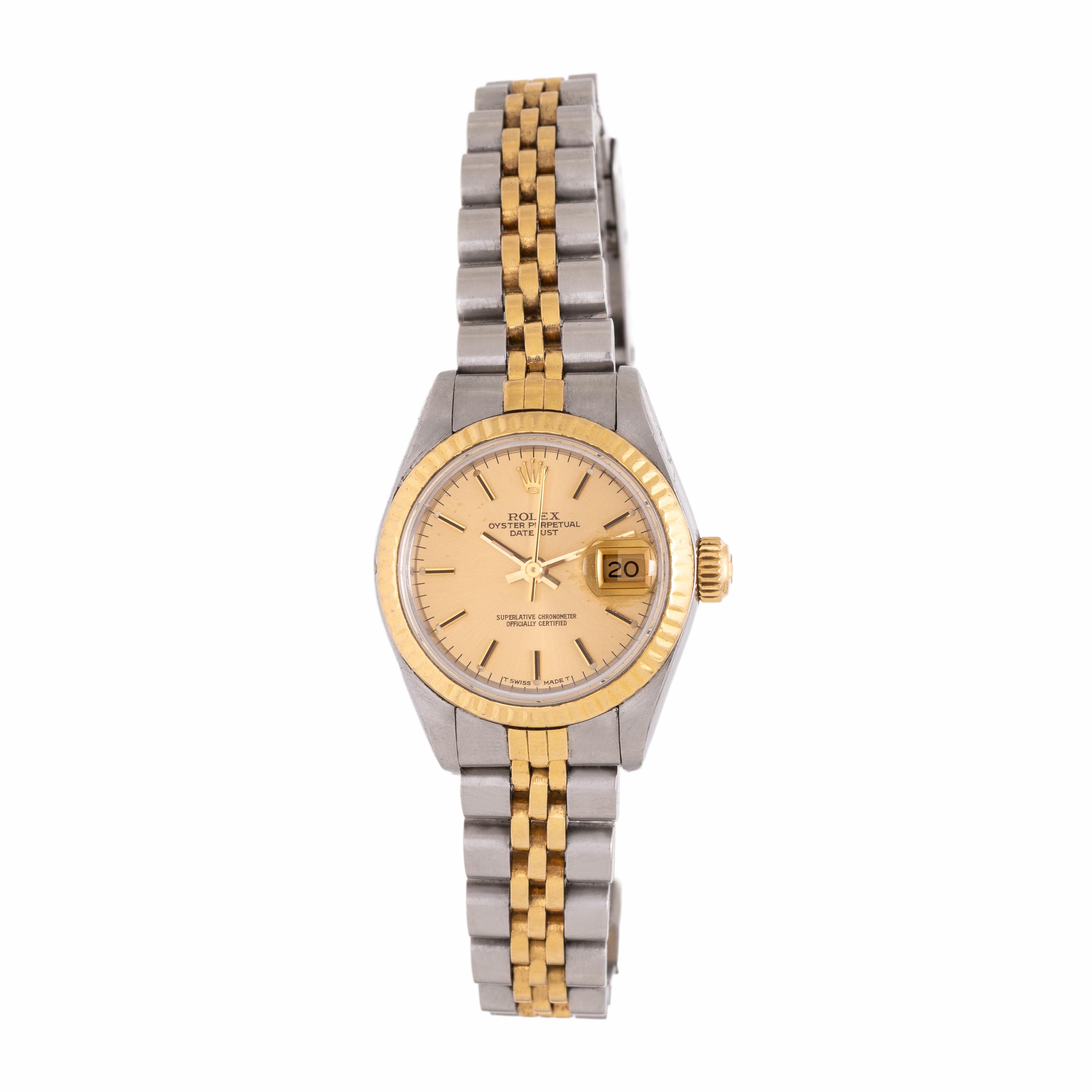 Rolex, Ref. 69173, Steel and 18K Yellow Gold 'Lady Datejust' Watch, with Box & Papers