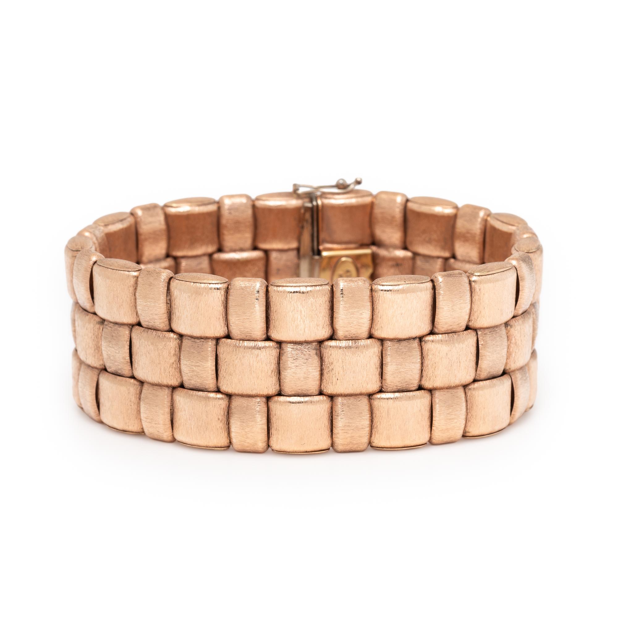 Rose Gold Basket Weave Bracelet
