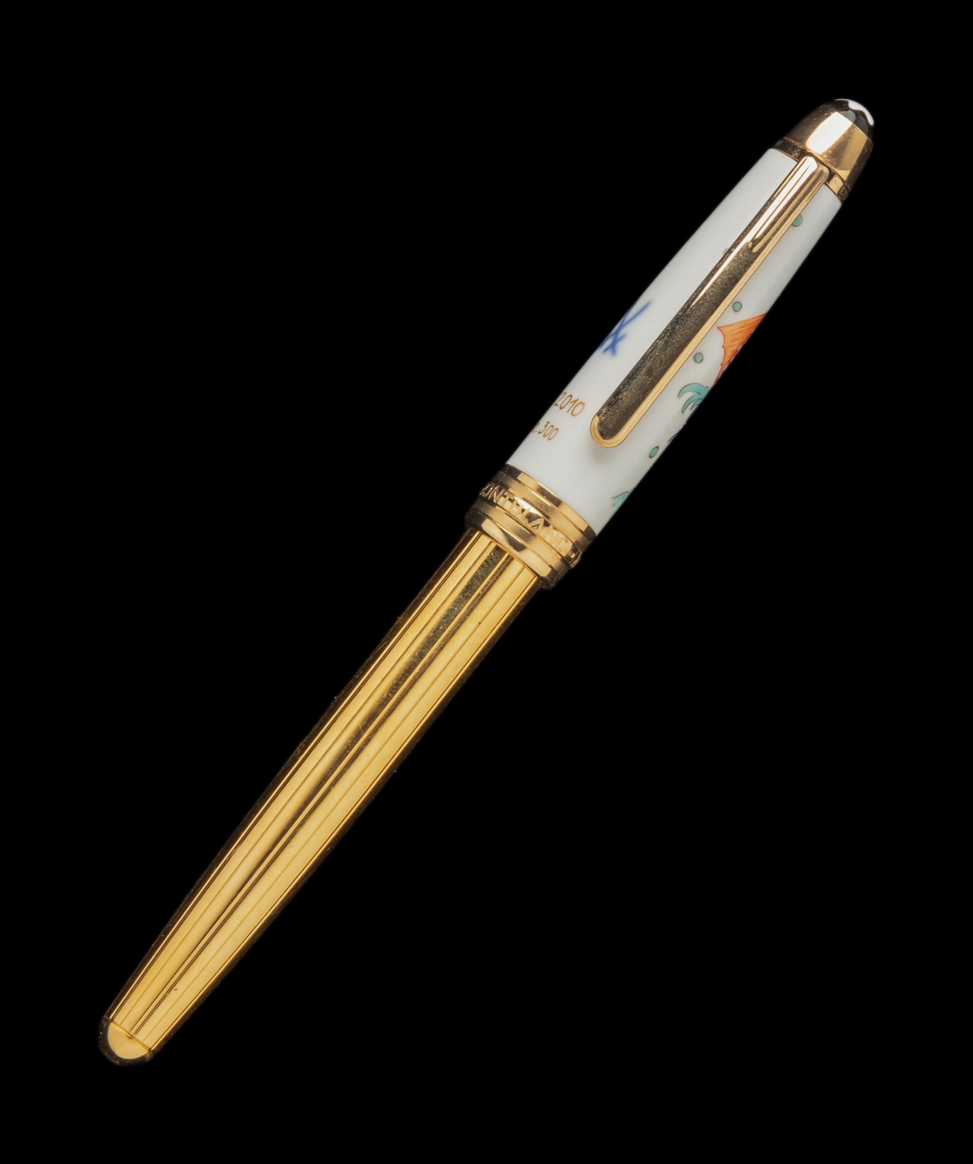 A Montblanc and Meissen Porcelain Limited Edition Mythical Creatures: Leaping Fish Fountain Pen
