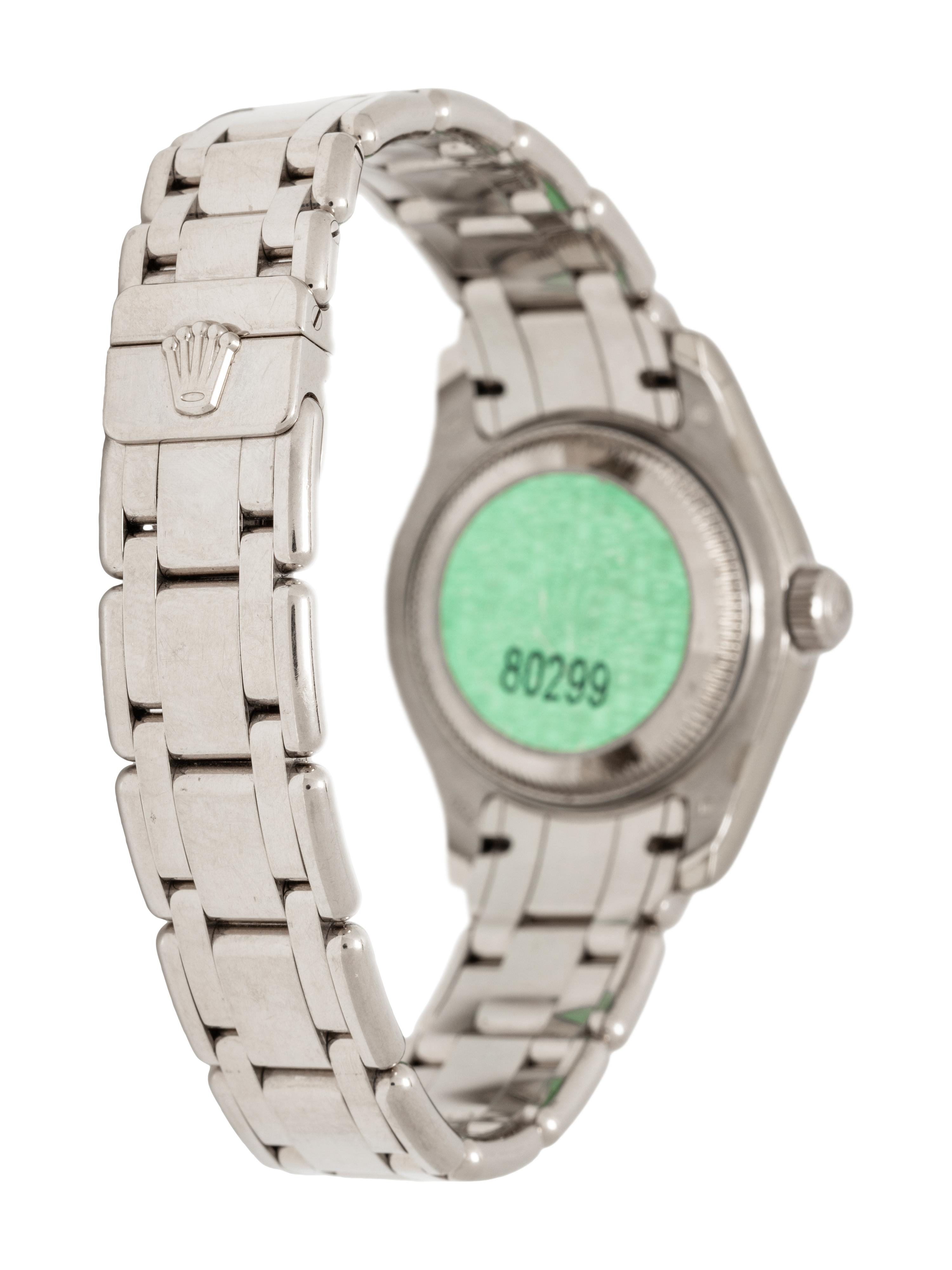 ROLEX, REF. 80299 18K WHITE GOLD AND DIAMOND 'PEARLMASTER' WATCH, BOX & PAPERS