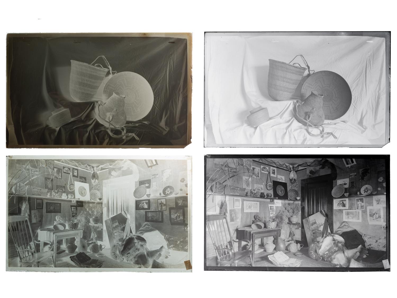 [EARLY PHOTOGRAPHY]. A large group of glass plate negatives and glass slides with Western themes.
