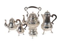 An English Silverplate Five Piece Tea Set — EARLY 20TH CENTURY