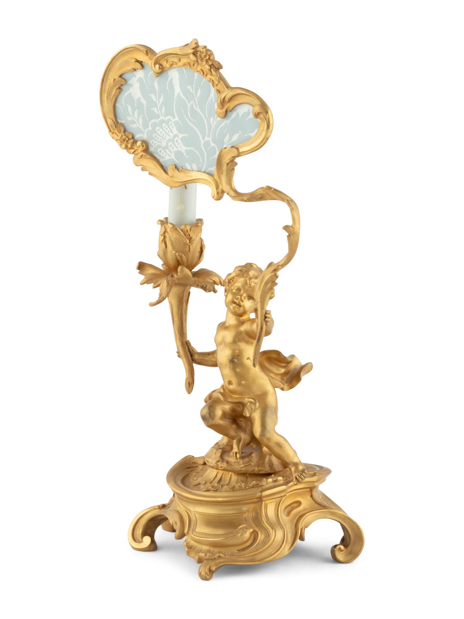 A Louis XV Style Gilt Bronze Candelabrum à Écran