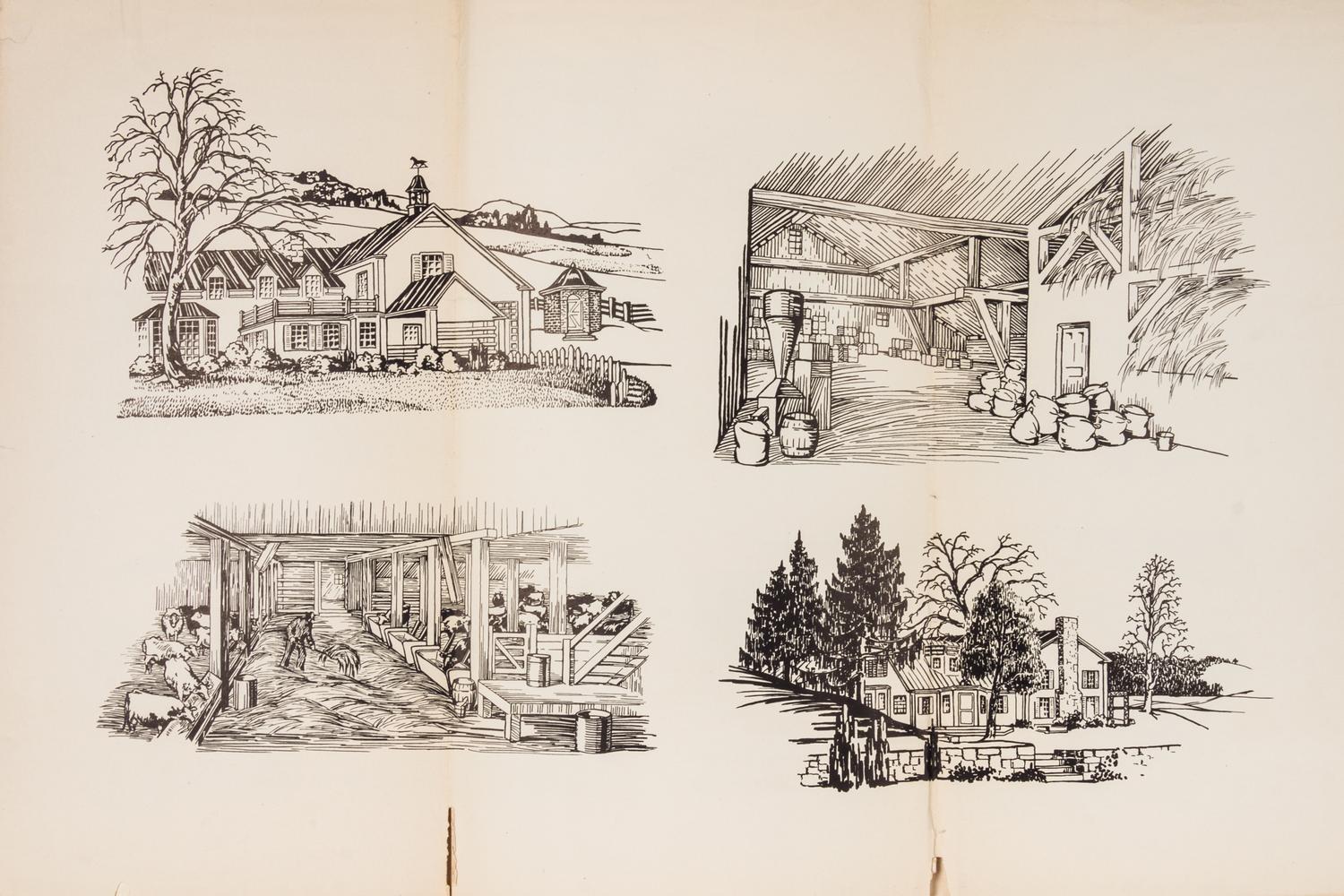BROMFIELD, LOUIS. Pleasant Valley. New York and London, 1945. Proof copy. With mock up drawings for the story.
