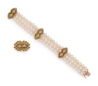 YELLOW GOLD, EMERALD AND DIAMOND SET