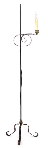 A Baroque Style Cast Iron Adjustable Standing Lamp Height 55 1/2 inches.