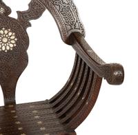 A Pair of Syrian Walnut Folding Armchairs