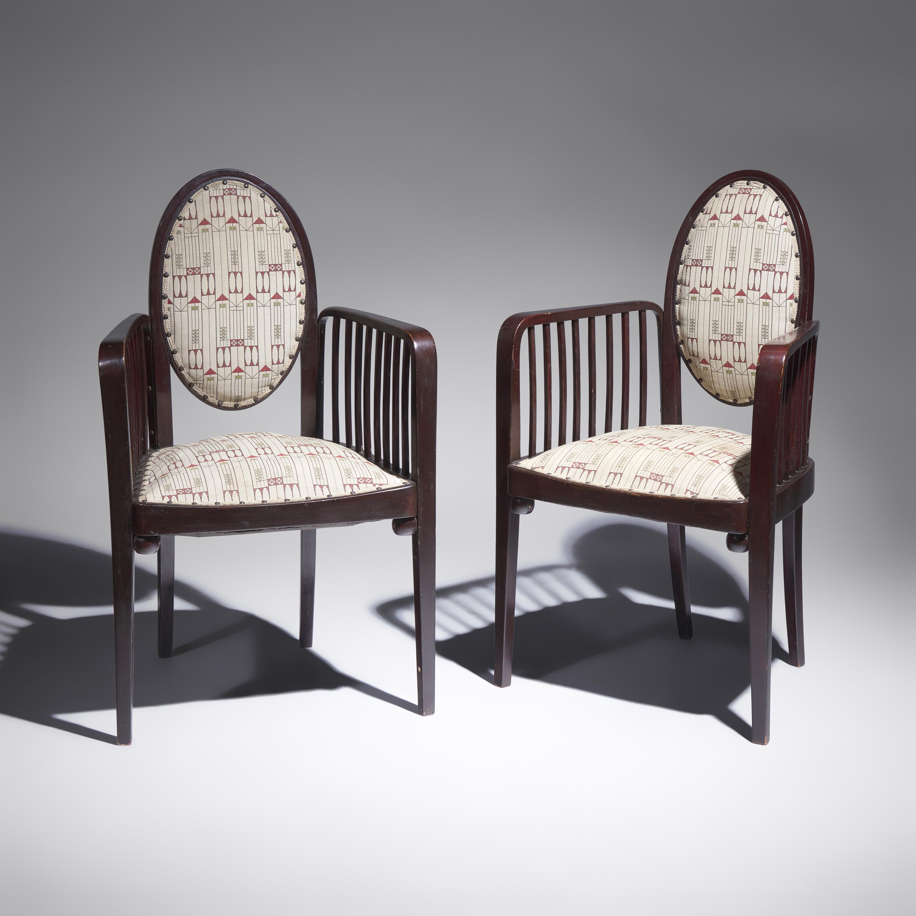 Josef Hoffmann (Austrian, 1870–1956) — Pair of Viennese Secessionist Armchairs, c. 1910