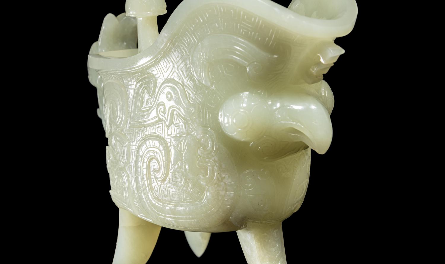 Two Chinese Celadon Jade and Jadeite Carvings