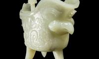 Two Chinese Celadon Jade and Jadeite Carvings